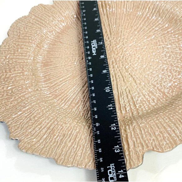 Ocean Reef Blush Charger Plates 14" Beach Table Decor Wedding Coastal Set of 4 - Picture 7 of 8